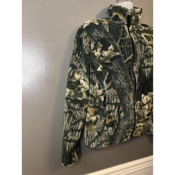 L.L.Bean Jacket Womens Extra Large Camo Polartec Fleece Full Zip Maine Hunting - Picture 3 of 8